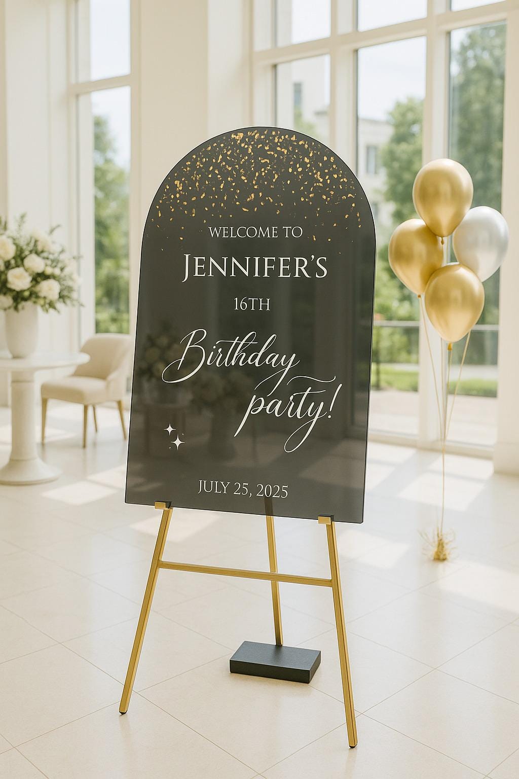Personalized Acrylic Birthday Welcome Sign: UV Printed Party Decor