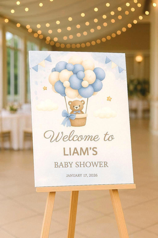Acrylic Bear Baby Shower Sign, Custom We Can Bearly Wait Welcome Board