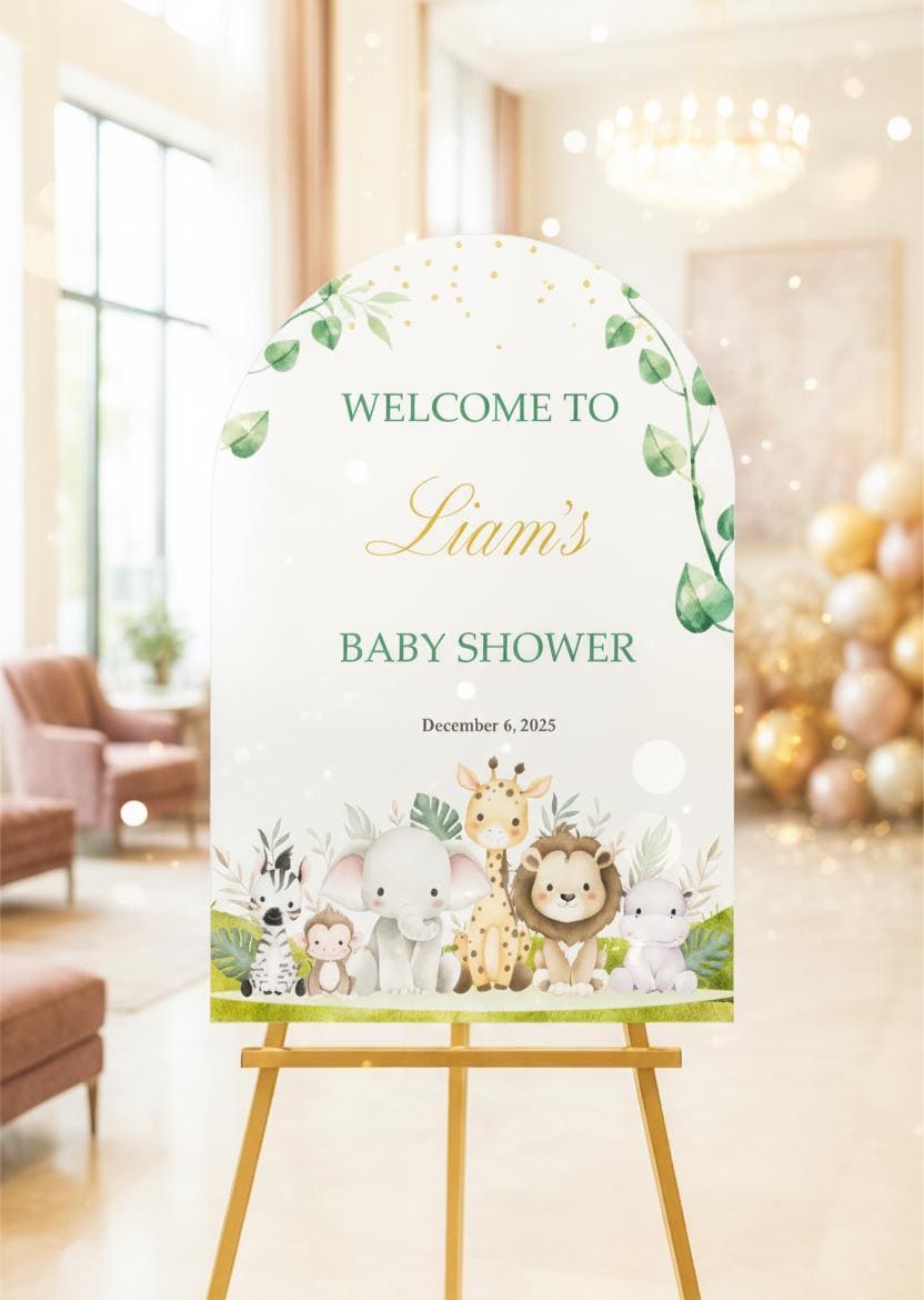 Baby Shower Signs, Acrylic Welcome Signage, A Little Wild One, Personalized Party Decor