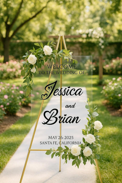 Frosted Acrylic Wedding Welcome Sign: Custom 3D Mirror Text