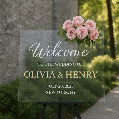 Custom Wedding Welcome Sign with 3D Letters, Acrylic Signage