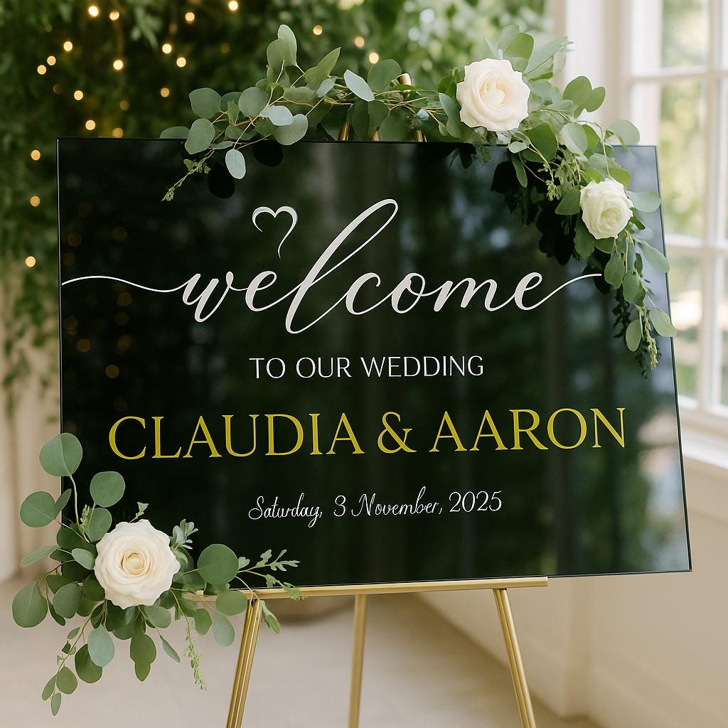 Custom Wedding Welcome Sign with 3D Letters, Acrylic Signage