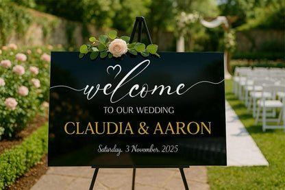 Custom Wedding Welcome Sign with 3D Letters, Acrylic Signage