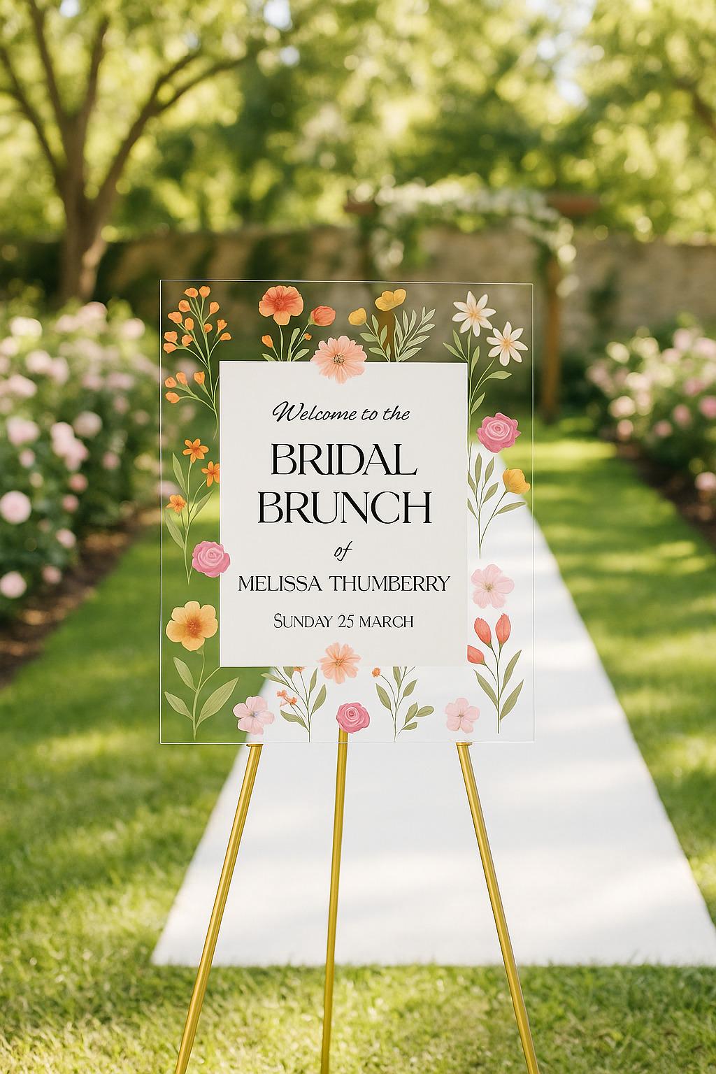 Bridal Shower Welcome Sign: Floral Wedding Decor