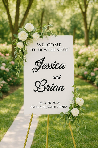 Frosted Acrylic Wedding Welcome Sign: Custom 3D Mirror Text