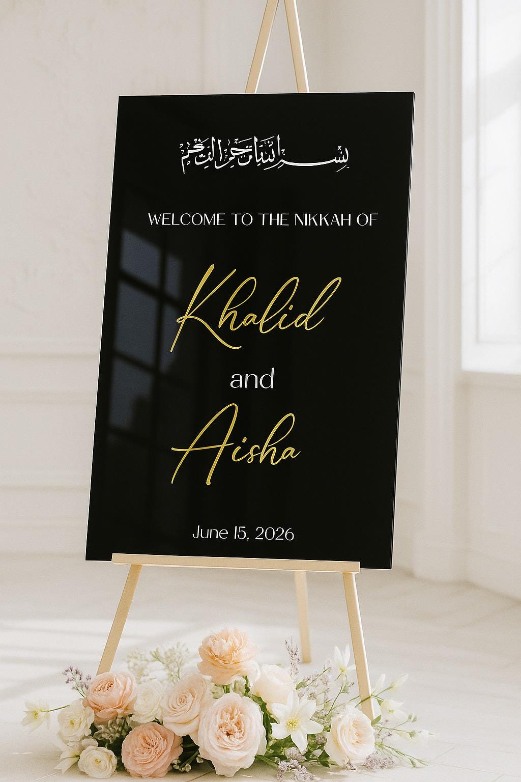 Nikkah Sign, Acrylic Welcome Sign Wedding