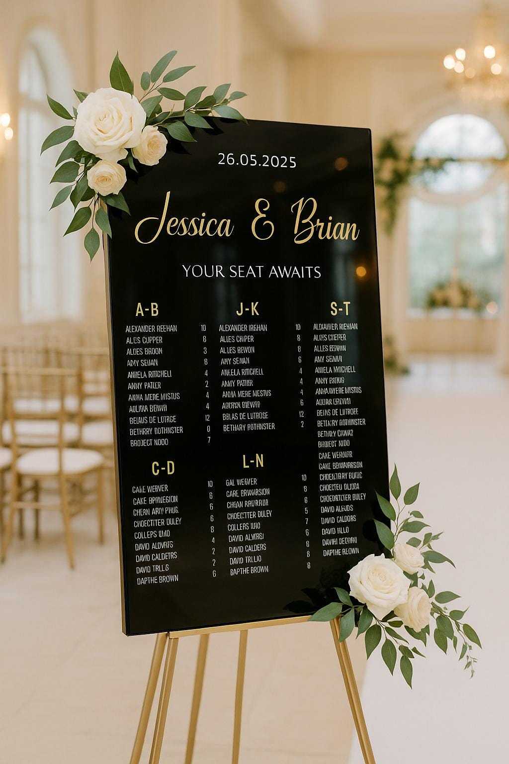 Wedding Seating Chart, Find Your Seat Sign, Table Seating Plan