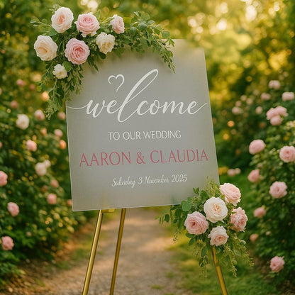 Acrylic Wedding Welcome Sign with 3D Mirror Letters