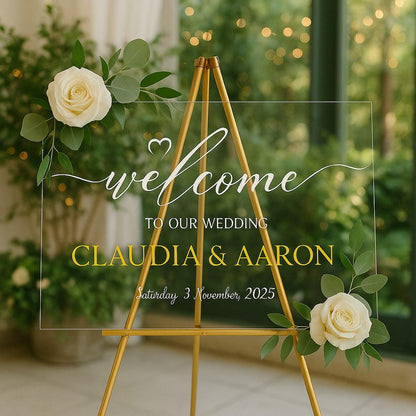 Custom Wedding Welcome Sign with 3D Letters, Acrylic Signage