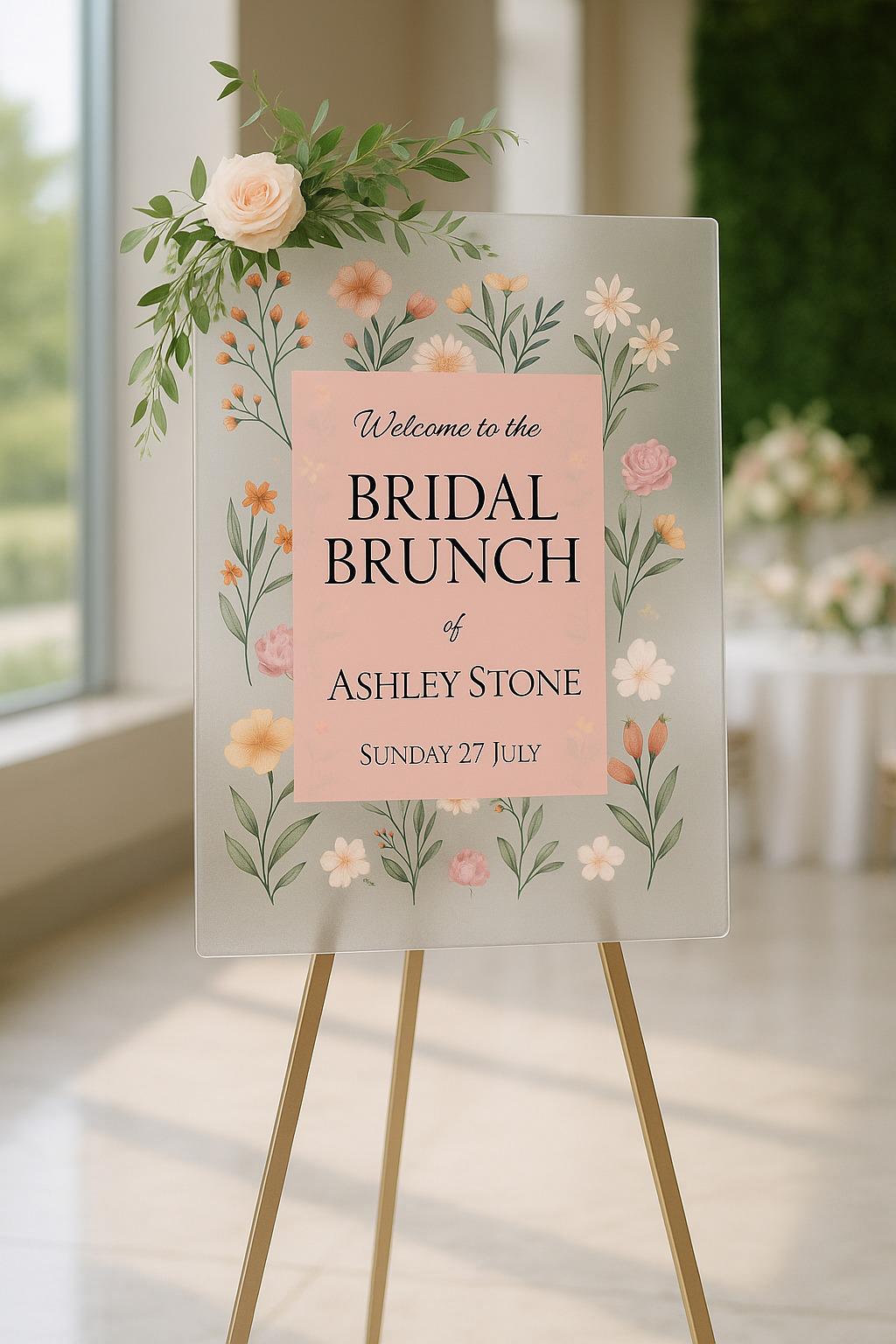 Acrylic Bridal Shower Welcome Sign: Wildflower Love in Bloom Design