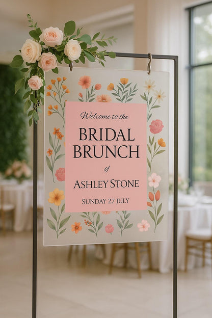 Bridal Shower Welcome Sign: Floral Wedding Decor