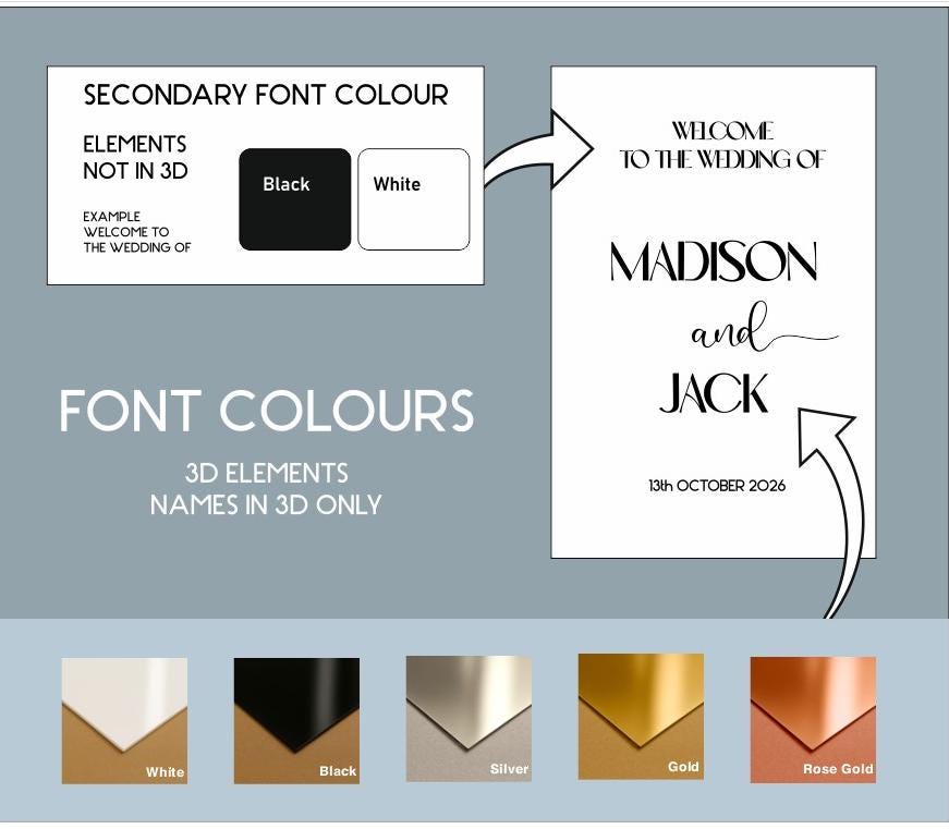 Acrylic Wedding Seating Chart Sign: 3D Letters