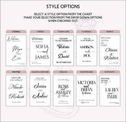 Floral Wedding Sign, Acrylic Welcome Board, Custom Signage