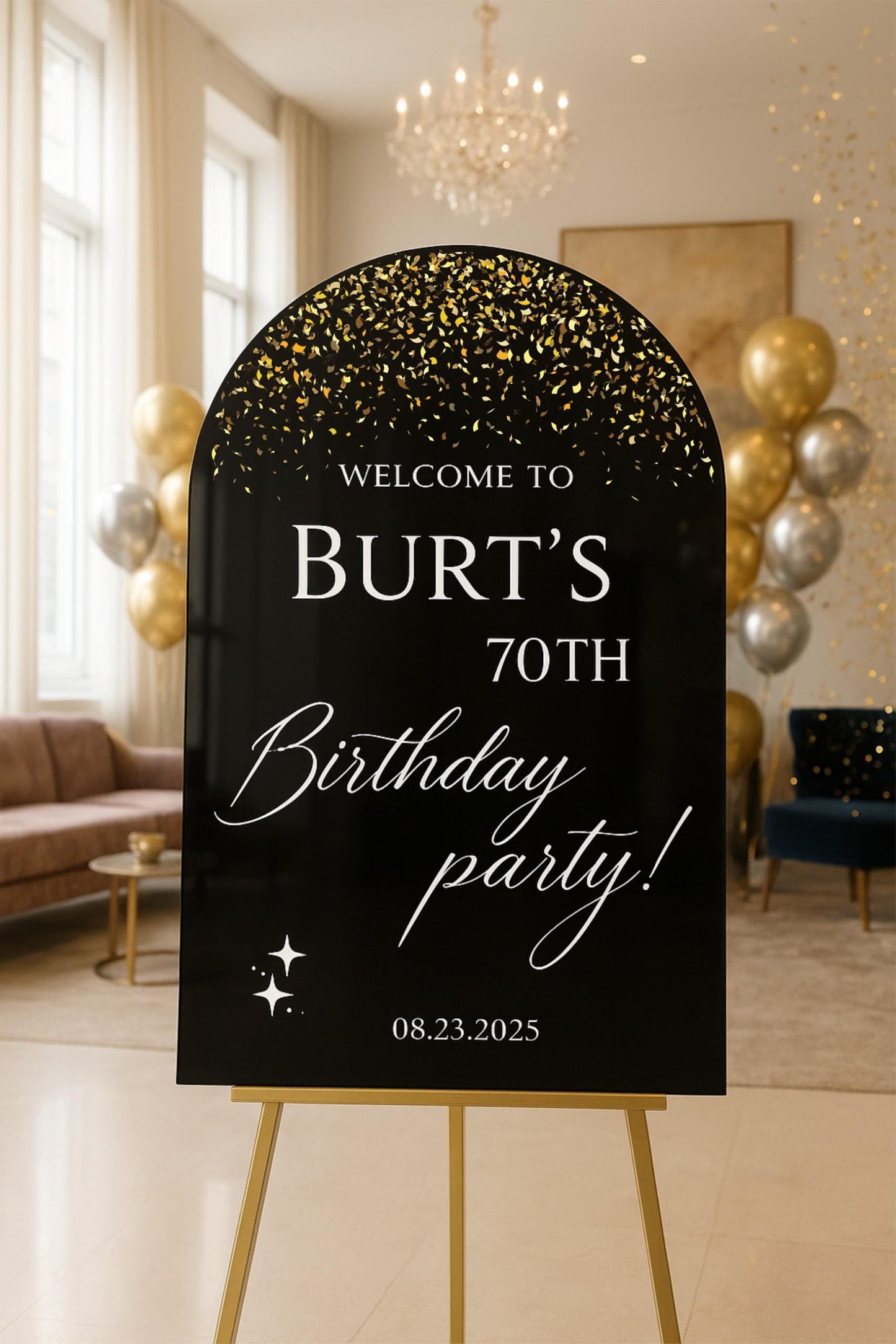 Personalized Acrylic Birthday Welcome Sign: UV Printed Party Decor