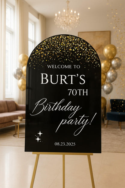 Personalized Acrylic Birthday Welcome Sign: UV Printed Party Decor