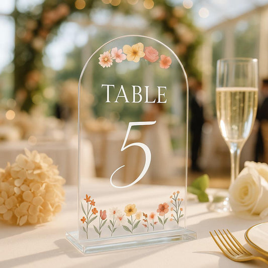 Acrylic Wedding Table Numbers: Reception Decor