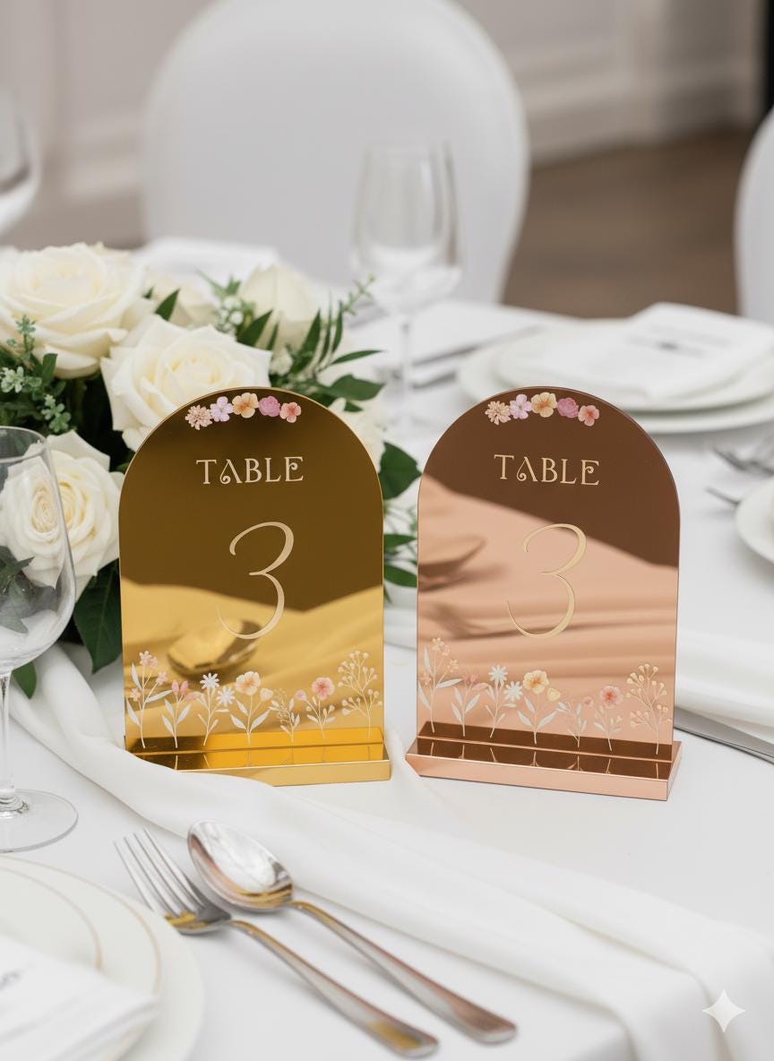 Acrylic Wedding Table Numbers: Reception Decor