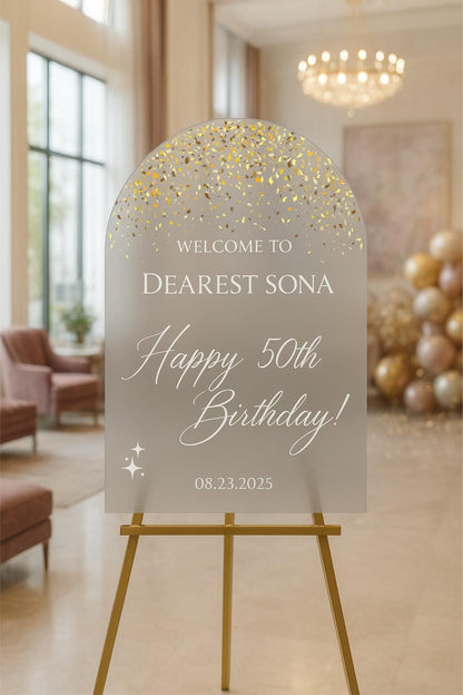 Personalized Acrylic Birthday Welcome Sign: UV Printed Party Decor