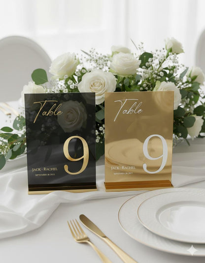 Acrylic Wedding Table Numbers, Frosted Modern Wedding Decor