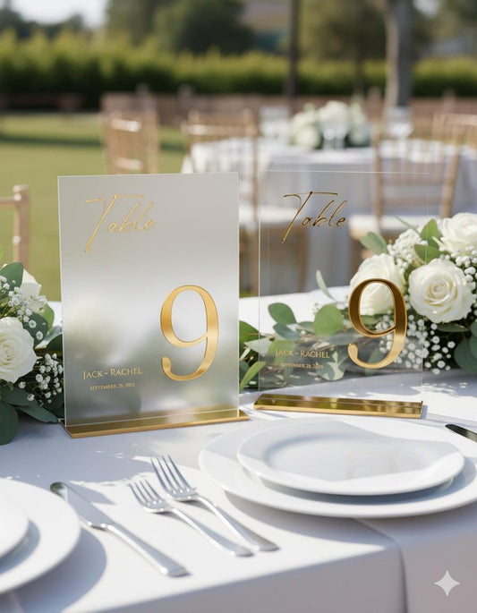 Acrylic Table Numbers: Wedding Reception Decor