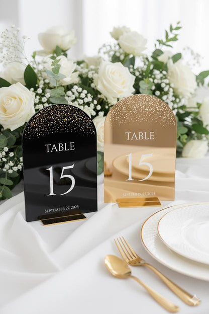Mirror Wedding Table Numbers: Reception Decor