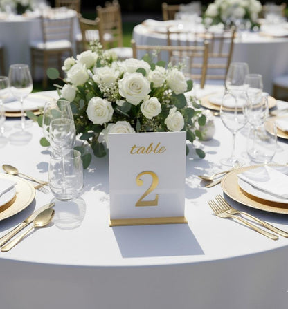 Mirror Wedding Table Numbers: Reception Decor