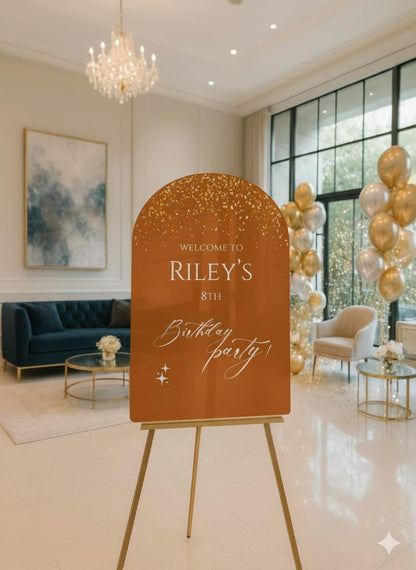 Acrylic Happy Birthday Welcome Sign: Party Decorations