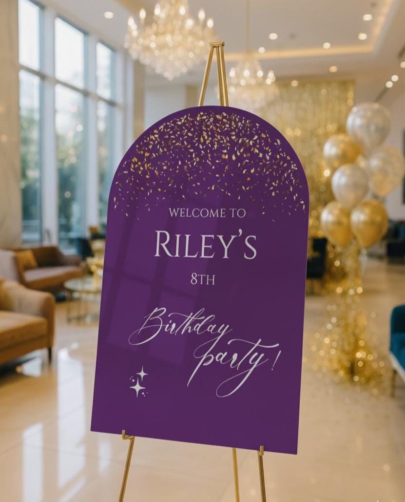 Acrylic Happy Birthday Welcome Sign: Party Decorations