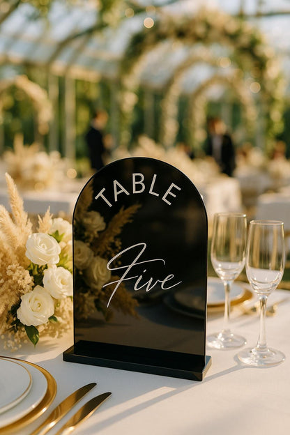 Black Table Numbers: Wedding Table Decorations