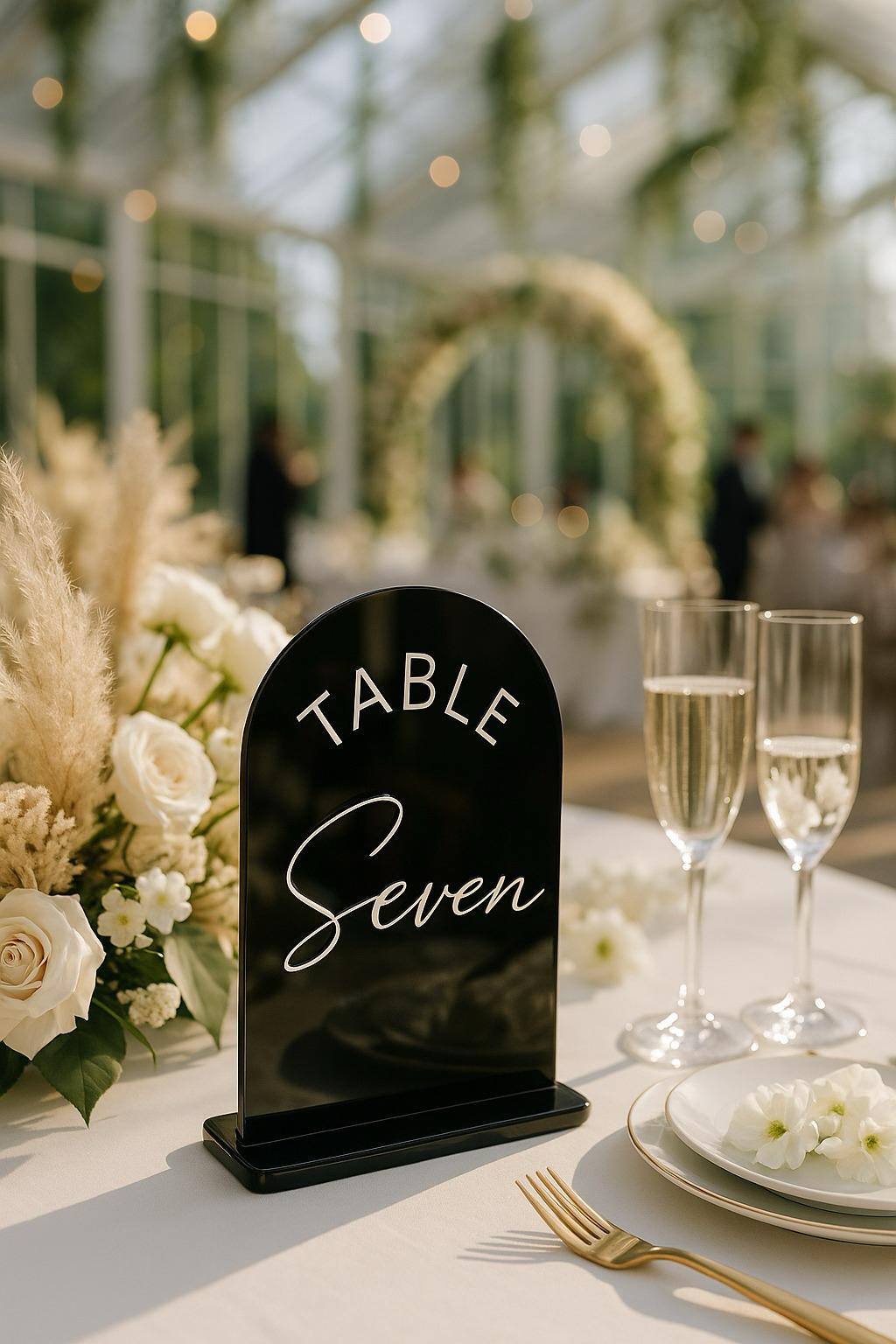 Black Table Numbers: Wedding Table Decorations