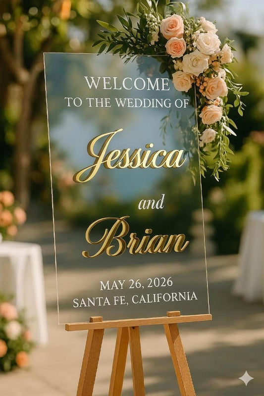 Wedding Welcome Sign: Acrylic 3D Letters