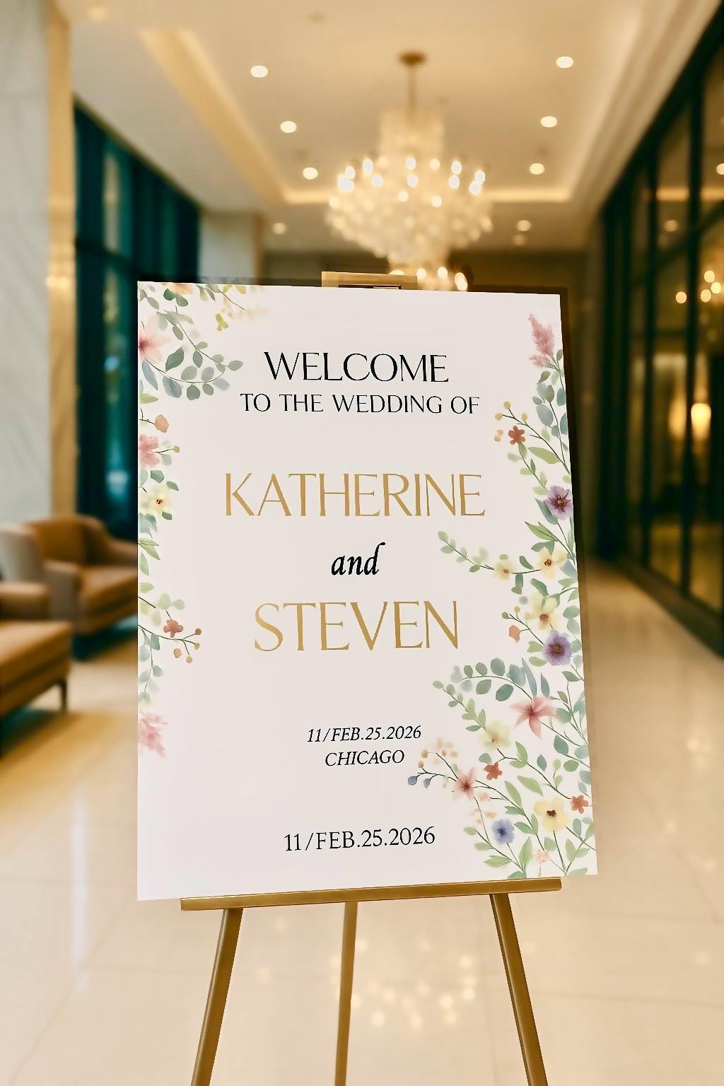 Wildflower Wedding Sign: Acrylic Signage