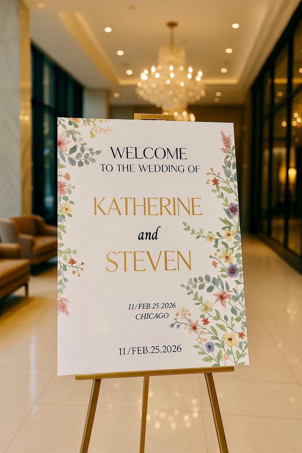 Wildflower Wedding Sign: Acrylic Signage