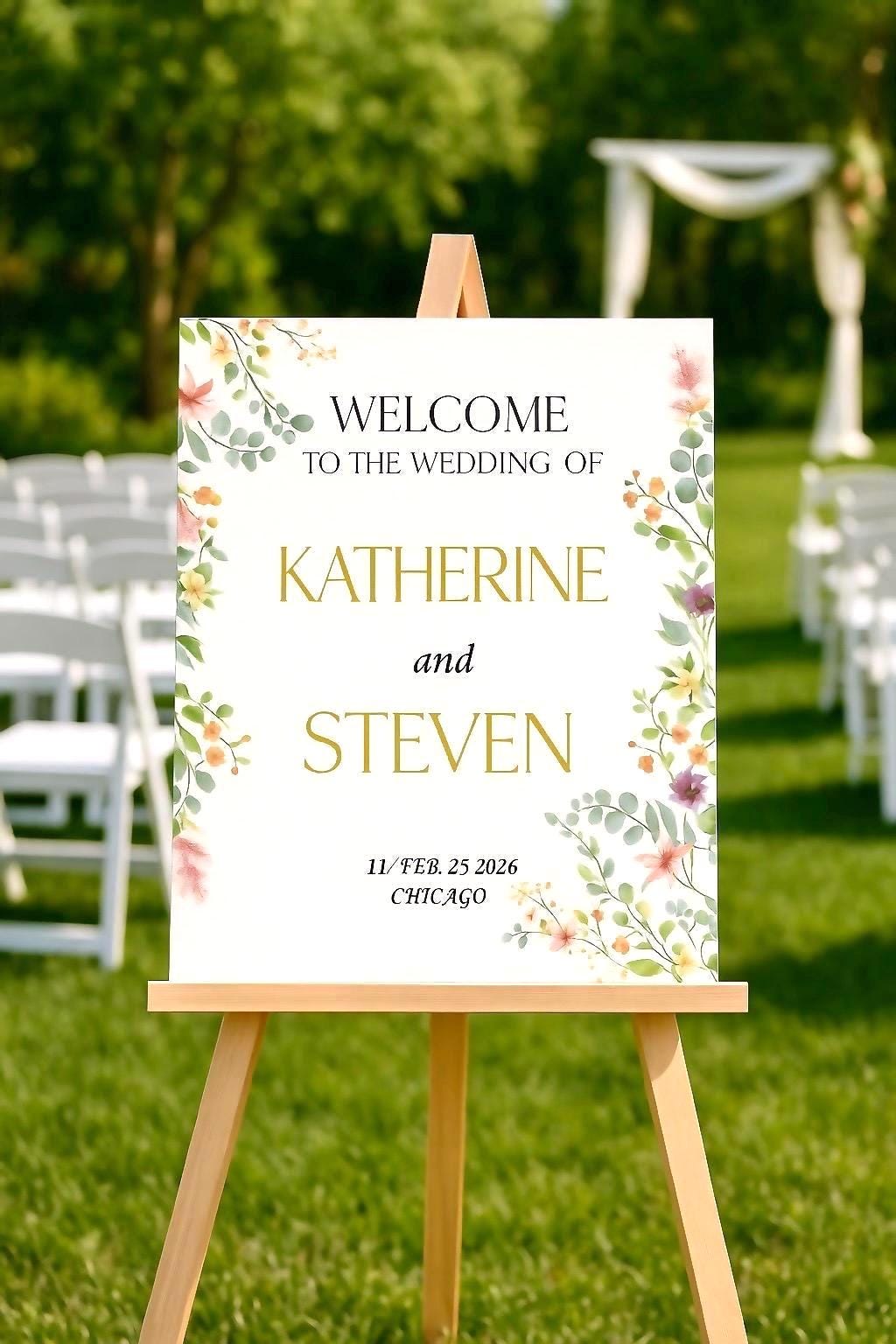Wildflower Wedding Sign: Acrylic Signage