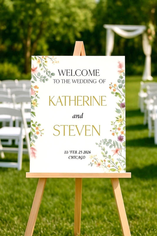 Wildflower Wedding Sign: Acrylic Signage