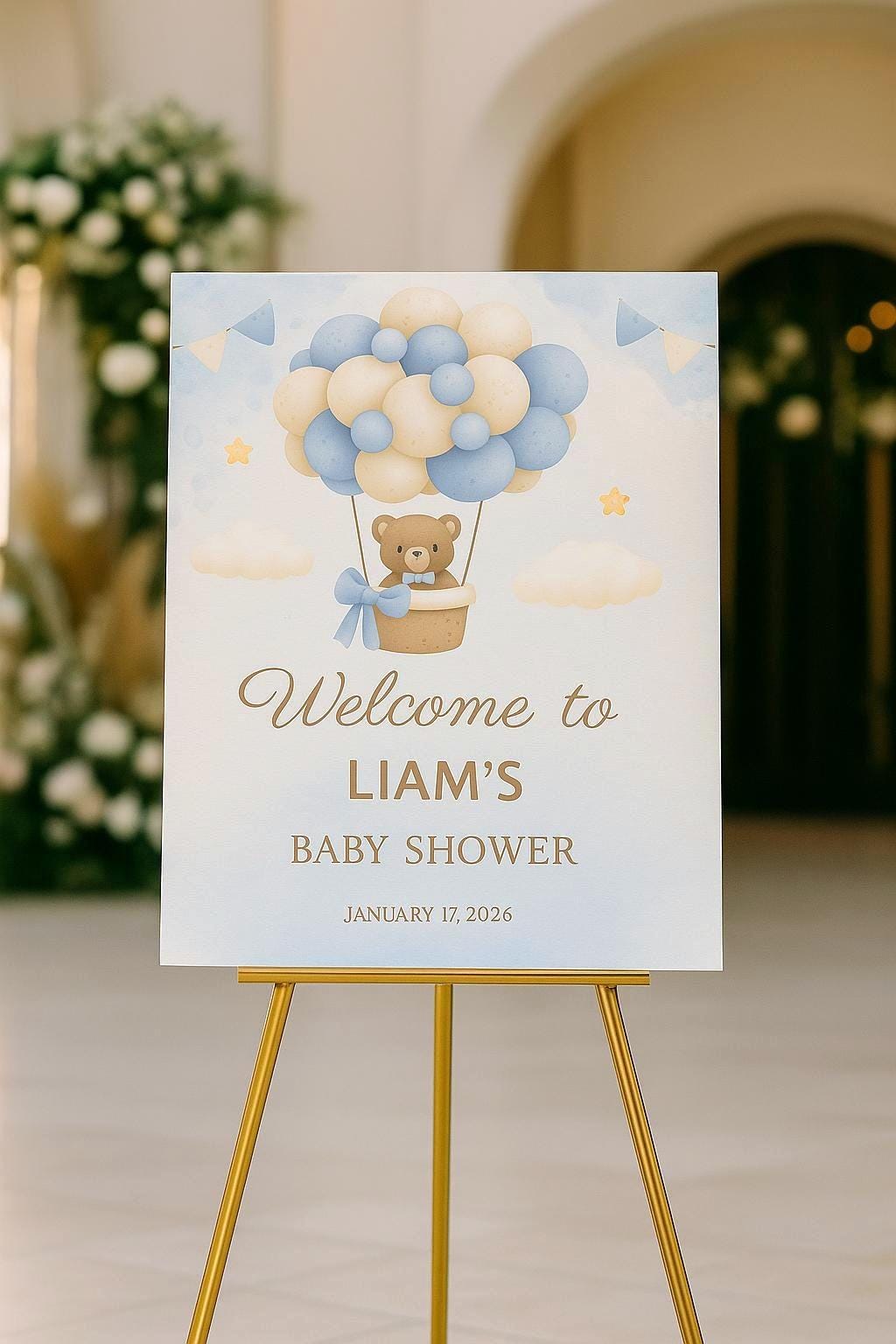 Baby Shower Sign, Acrylic Teddy Bear Welcome Board, Custom Party Decor
