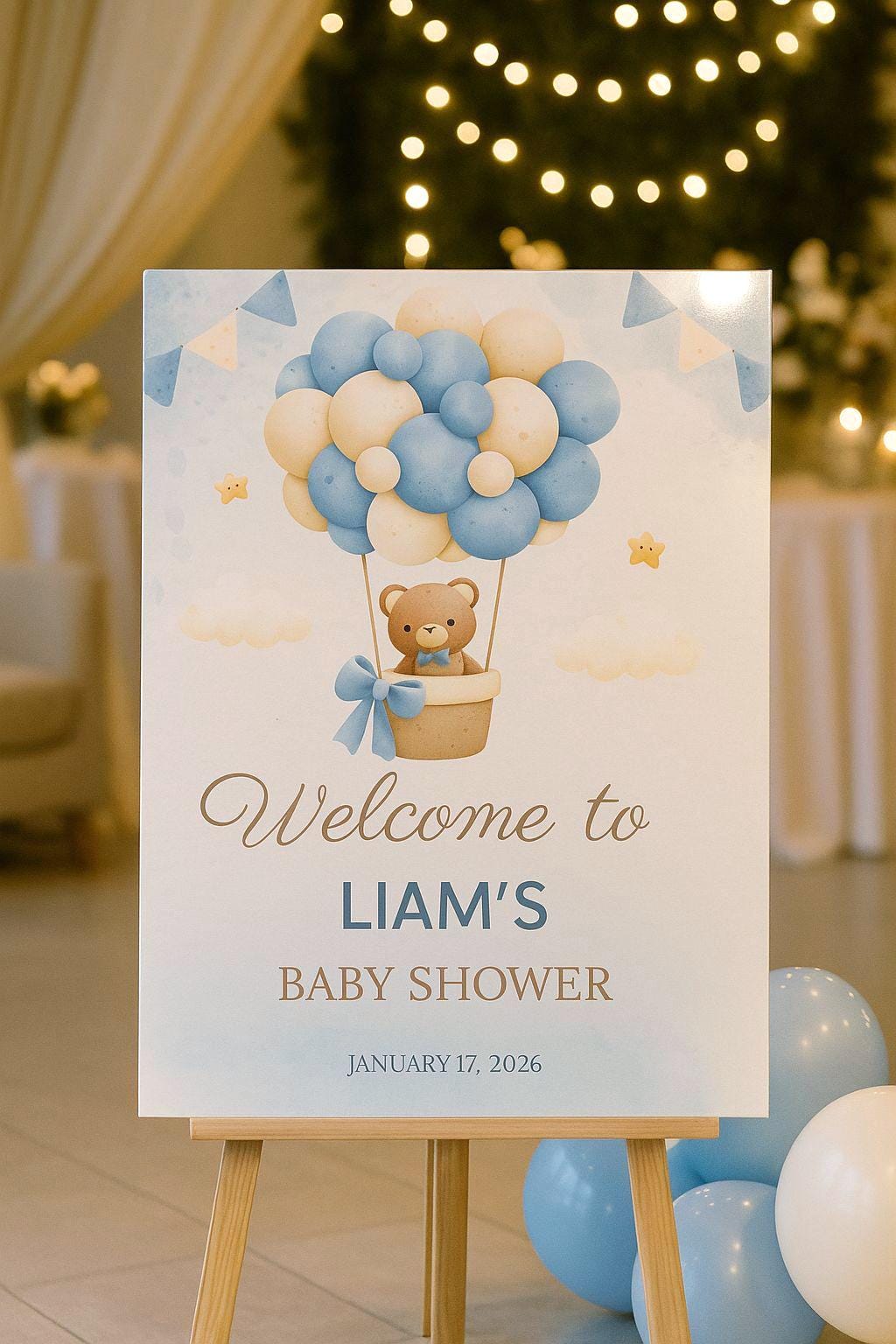 Baby Shower Sign, Acrylic Teddy Bear Welcome Board, Custom Party Decor