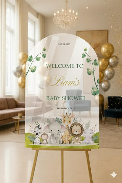 Baby Shower Signs, Acrylic Welcome Signage, A Little Wild One, Personalized Party Decor