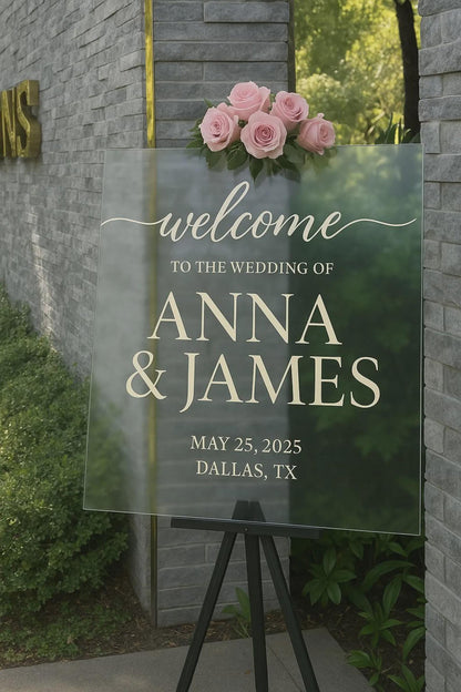 Acrylic Wedding Welcome Sign: 3D Letters