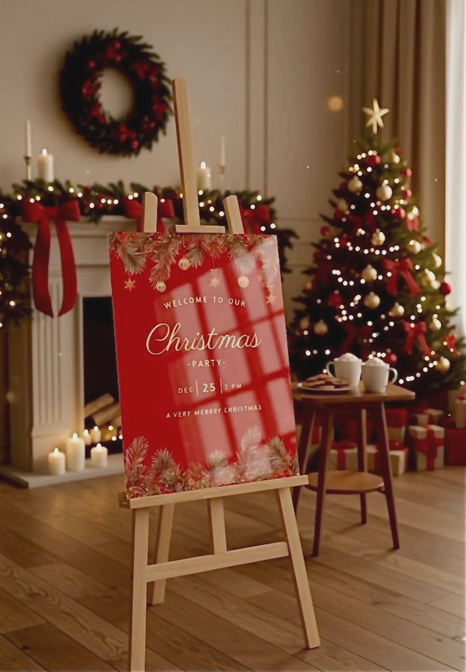 Personalize Merry Christmas Sign, Acrylic Welcome Signage, Festive Xmas Decor
