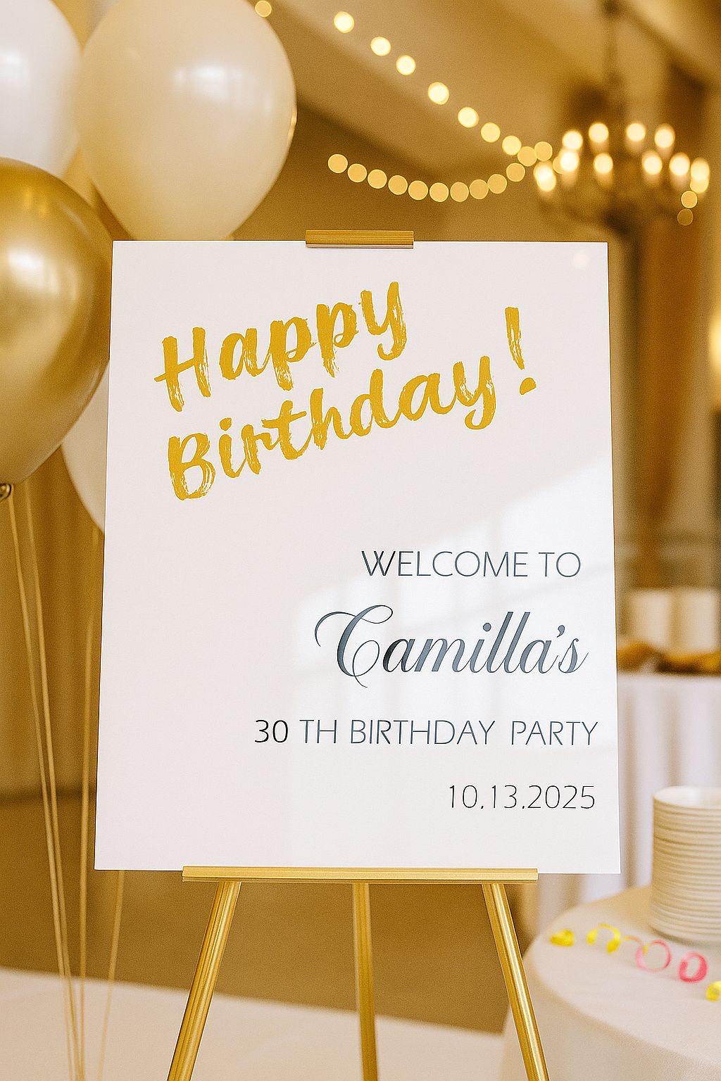 Acrylic Happy Birthday Sign: Party Decor
