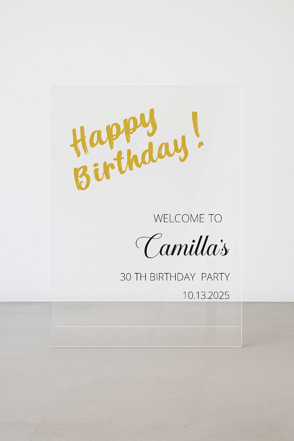 Happy Birthday Sign, Acrylic Welcome Board, Unique Birthday Party Decorations