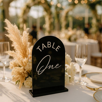 Black Table Numbers: Wedding Table Decorations