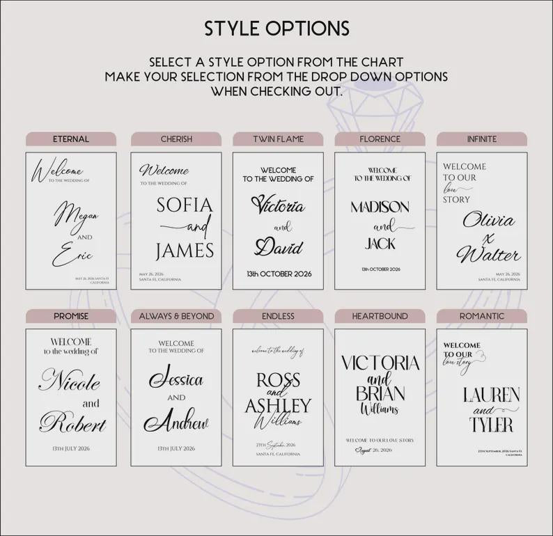 Custom Mirror Wedding Welcome Sign