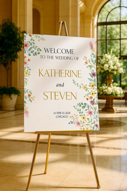 Wildflower Wedding Sign: Acrylic Signage