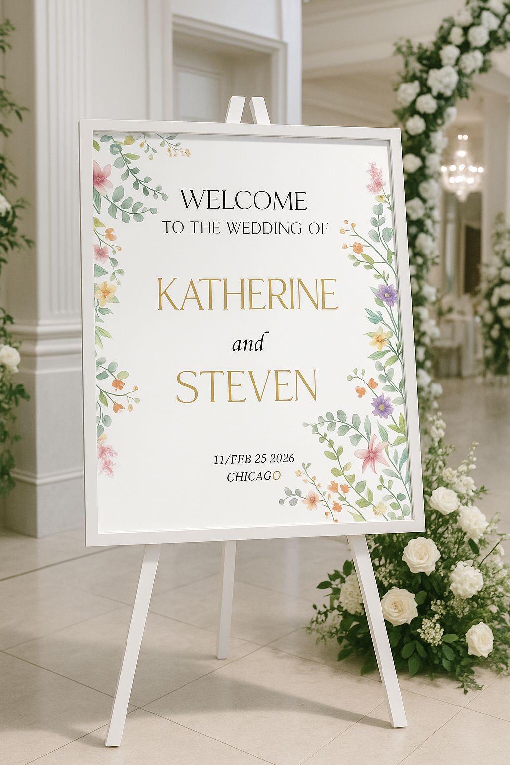 Wildflower Wedding Sign: Acrylic Signage