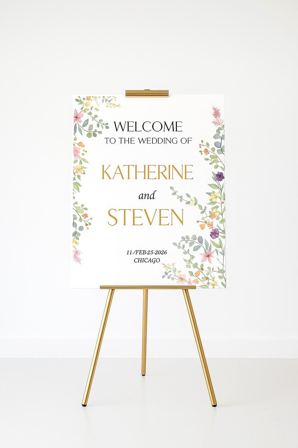 Wildflower Wedding Sign: Acrylic Signage