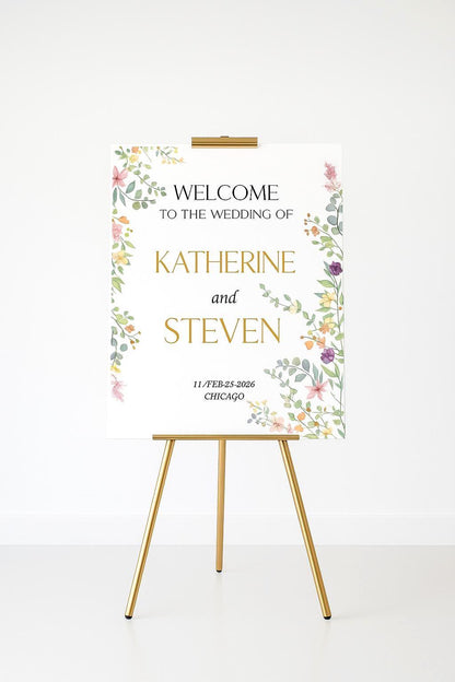 Wildflower Wedding Sign: Acrylic Signage