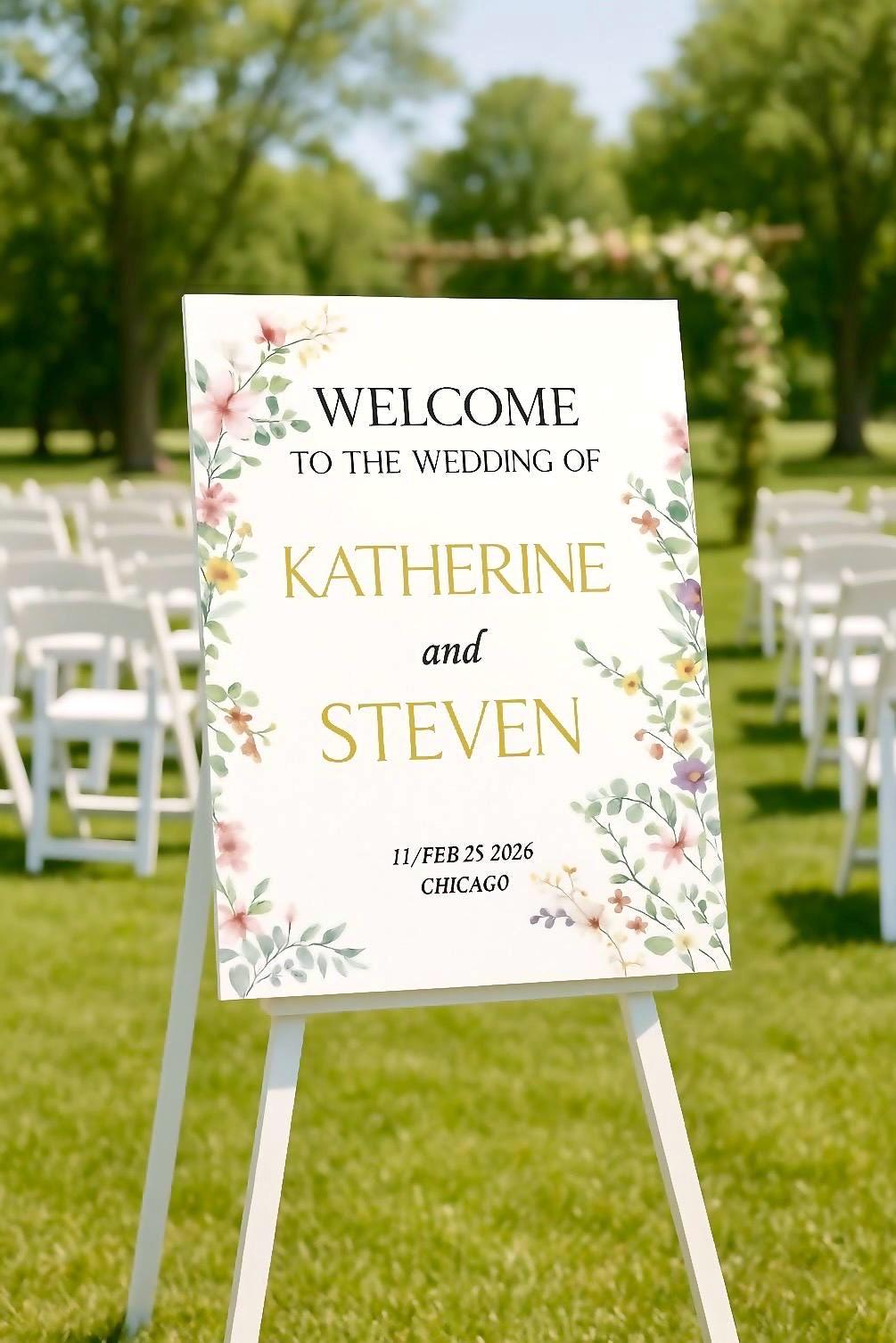 Wildflower Wedding Sign: Acrylic Signage
