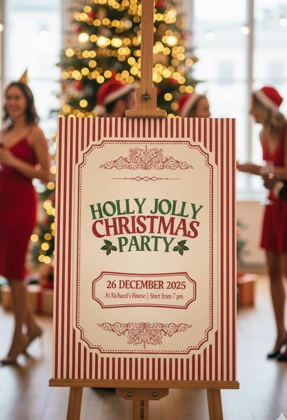 Acrylic Christmas Party Welcome Signs, Personalized XMas Decorations